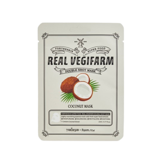 fortheskin super food real vegifarm double shot mask coconut