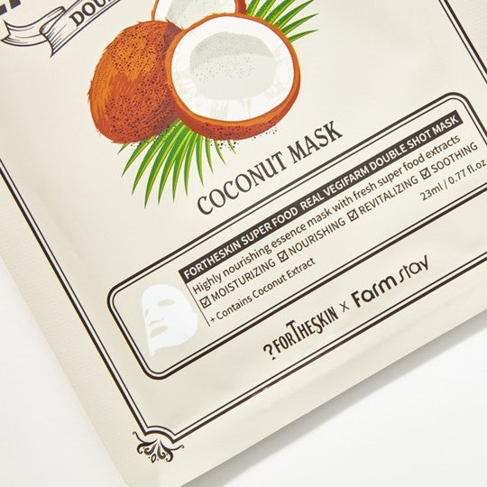 fortheskin super food real vegifarm double shot mask coconut