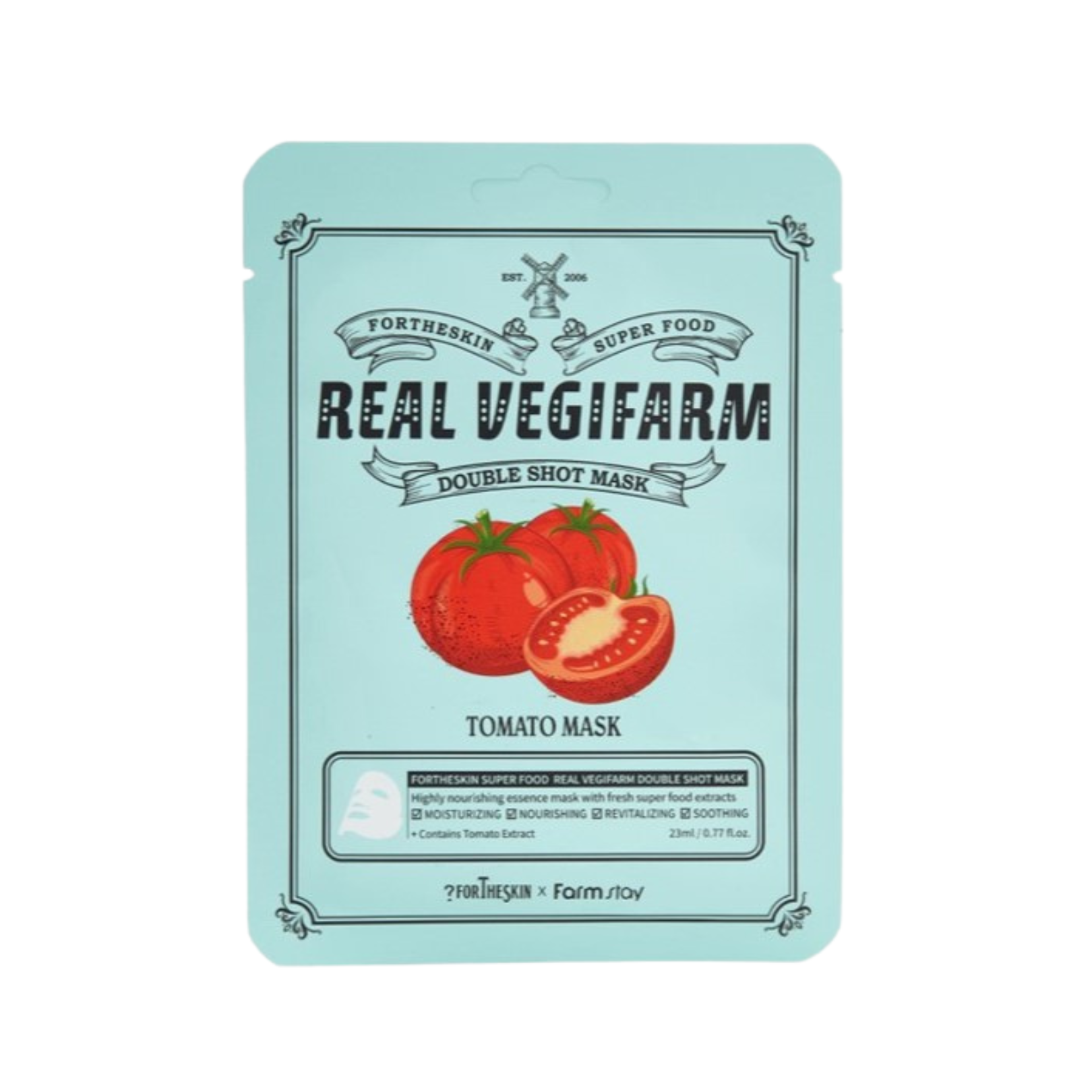 fortheskin super food real vegifarm double shot mask tomato