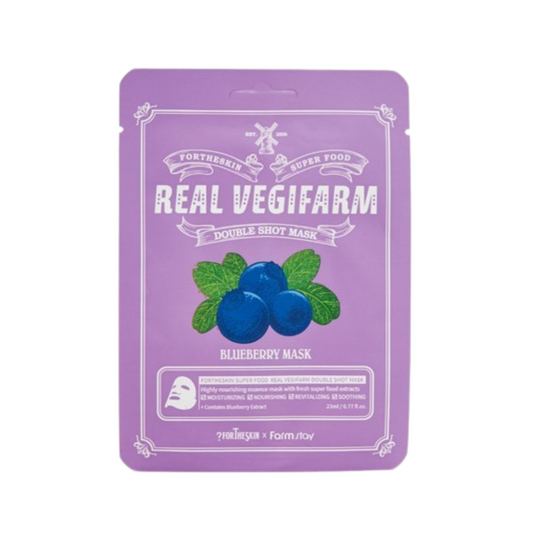 fortheskin super food real vegifarm double shot mask blueberry