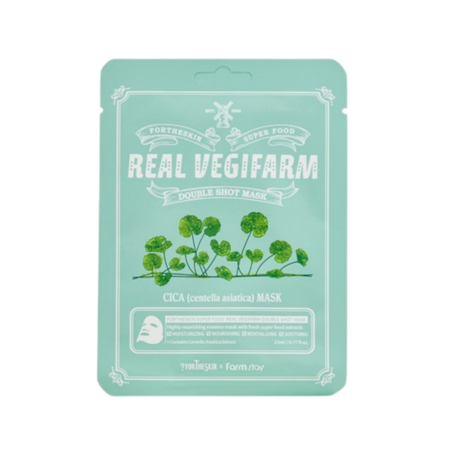 fortheskin super food real vegifarm double shot mask cica